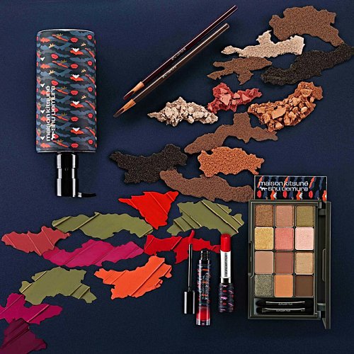Камуфляжный раскрас в коллекции для макияжа Maison Kitsunе Shu Uemura