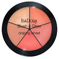 Палетка румян и хайлайтеров BLUSH & GLOW draping wheel, IsaDora