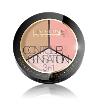 Палитра для макияжа лица 3в1 Contour Sensation, Eveline